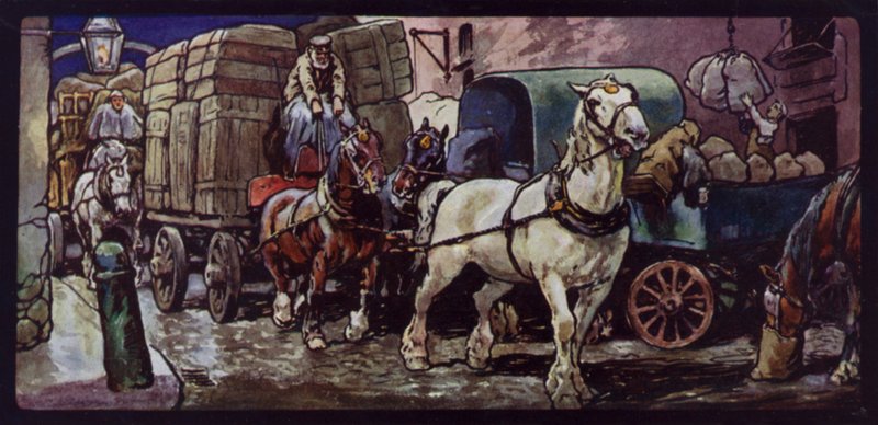 Clydesdale lovak munka közben alkotó: Edwin Noble