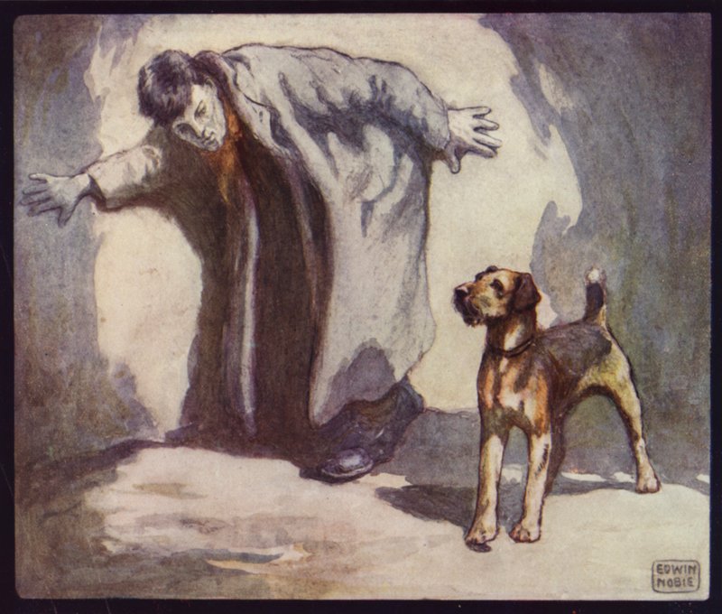 Rendőrkutya munkahelyen (színes litho) alkotó: Edwin Noble