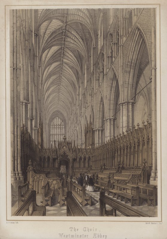 Kórus, Westminster Abbey, London (színes litó) alkotó: Edwin Thomas Dolby