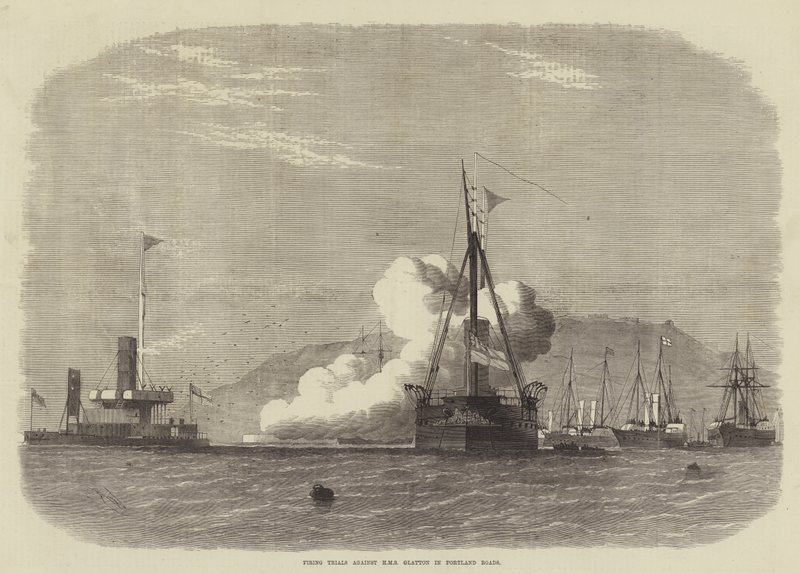 Tűzpróbák a HMS Glatton ellen Portland Roadsban alkotó: Edwin Weedon