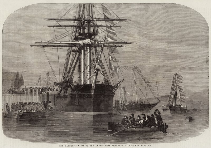 Őfelsége látogatása az Arctic Ship Resolute-nál, Cowes Harborban alkotó: Edwin Weedon