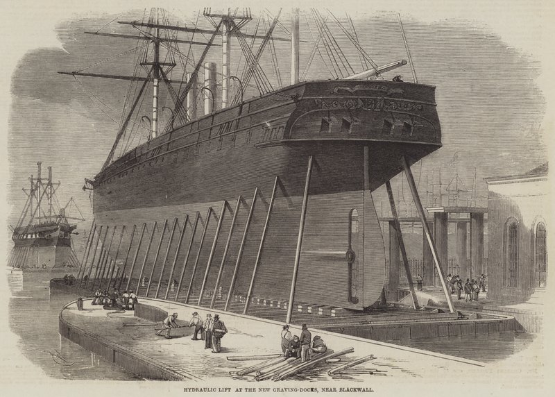 Hidraulikus lift a New Graving-Docksnál, Blackwall közelében alkotó: Edwin Weedon