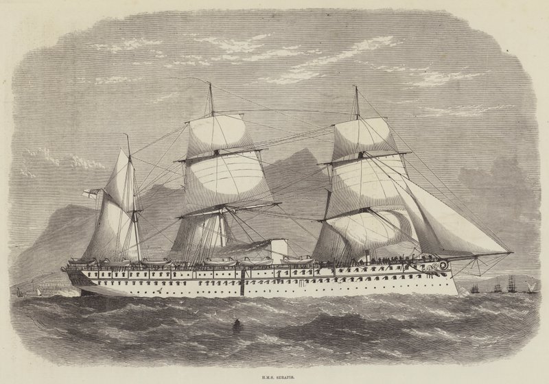 India és a walesi herceg, HMS Serapis alkotó: Edwin Weedon