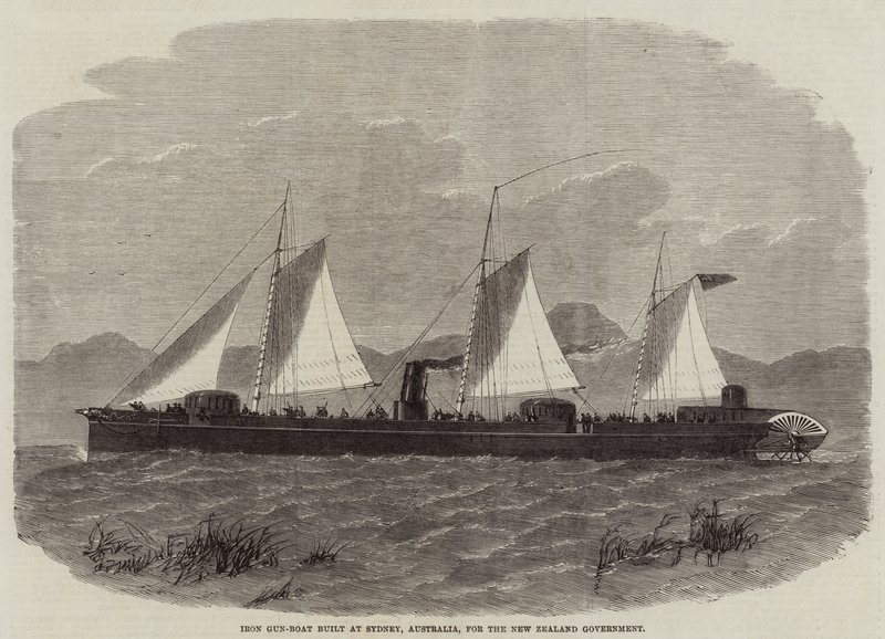 Iron Gun-Boat épült Sydneyben, Ausztráliában, az új-zélandi kormány számára alkotó: Edwin Weedon