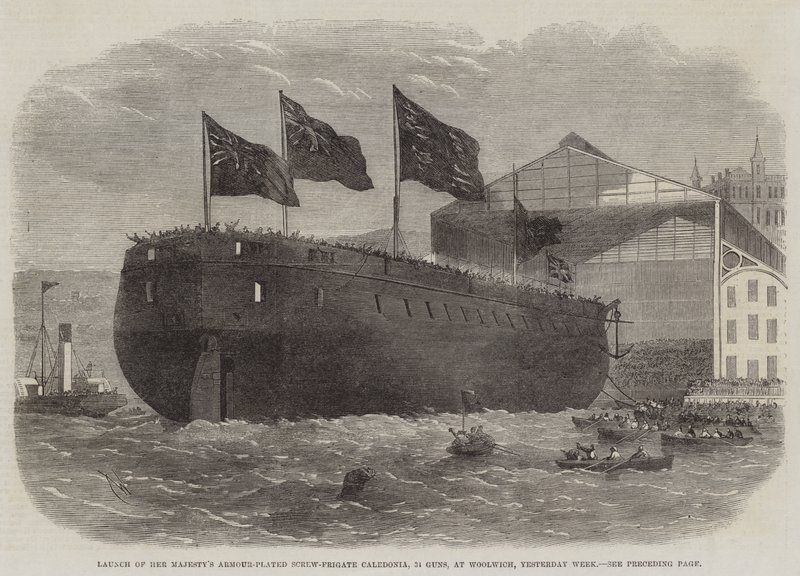 Őfelsége páncélozott csavaros fregattja, Caledonia, 31 Guns, Woolwichban, tegnapi héten alkotó: Edwin Weedon