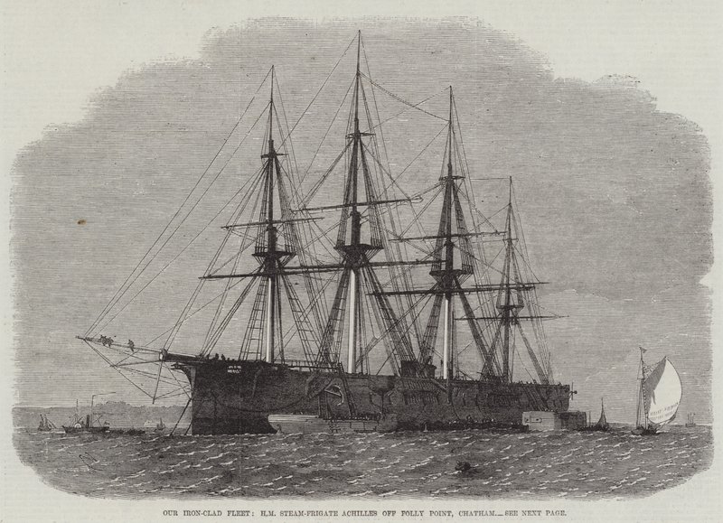 Vasruhás flottánk, HM Steam-Frigate Achilles, Folly Point, Chatham alkotó: Edwin Weedon
