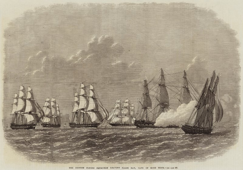 A brit repülőszázad elhagyja a False Bay-t, a Jóreménység fokát alkotó: Edwin Weedon