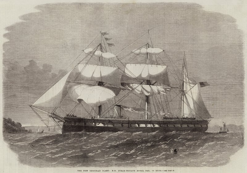 Az új vaskalapos flotta, HM Steam-Frigate Royal Oak, 32 fegyver alkotó: Edwin Weedon