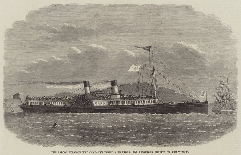 A Saloon Steam-Packet Company Alexandra hajója a Temze utasforgalmára alkotó: Edwin Weedon