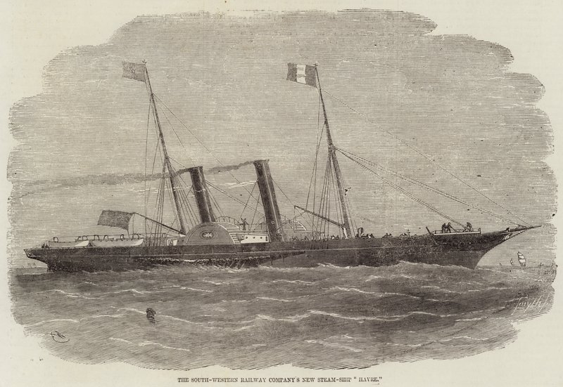 A Délnyugati Vasúttársaság új gőzhajója, a Havre alkotó: Edwin Weedon