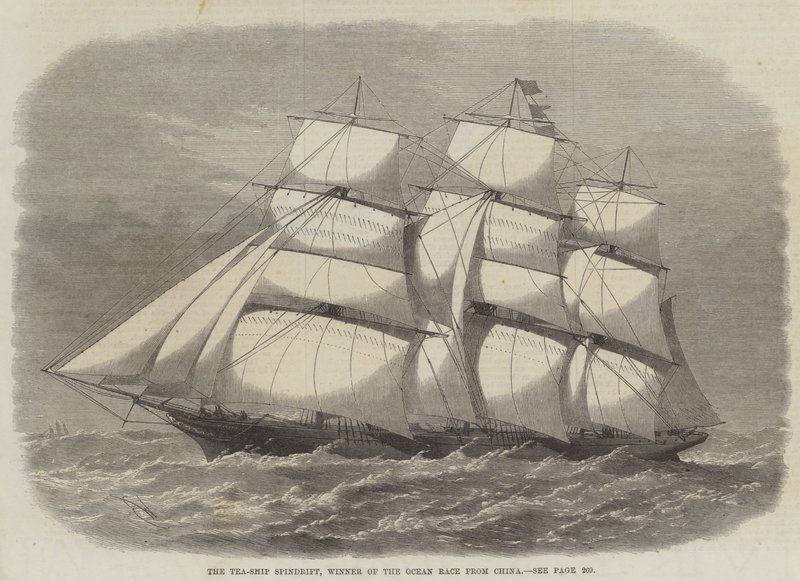 A Tea-Ship Spindrift, az Ocean Race győztese Kínából alkotó: Edwin Weedon