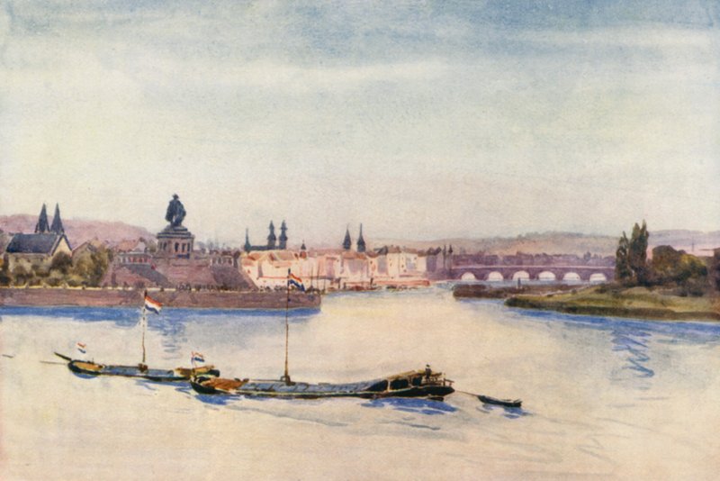 A Rajna: Rajna és Mosel összefolyása (színes litográfia) alkotó: Effie Jardine