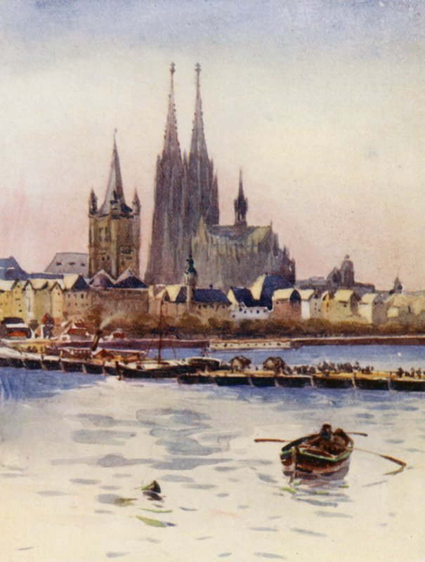 A Rajna: Köln elhagyásakor (színes lithó) alkotó: Effie Jardine