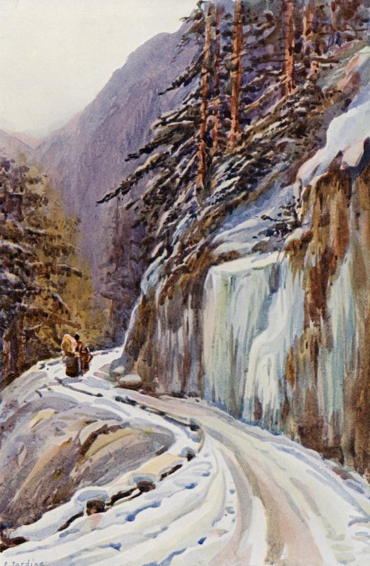 A Rajna: A Splugen-hágón (színes litográfia) alkotó: Effie Jardine
