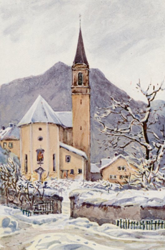 A Rajna: Ragatz, A régi templom (színes litográfia) alkotó: Effie Jardine