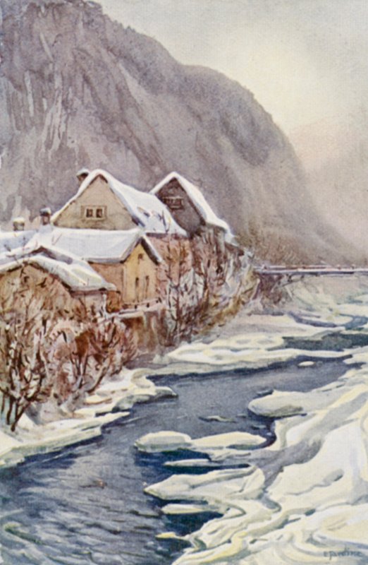 A Rajna: Ragatz, Tamina folyó (színes litográfia) alkotó: Effie Jardine