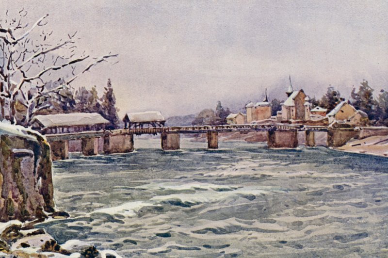 A Rajna: Rheinfelden (színes litográfia) alkotó: Effie Jardine