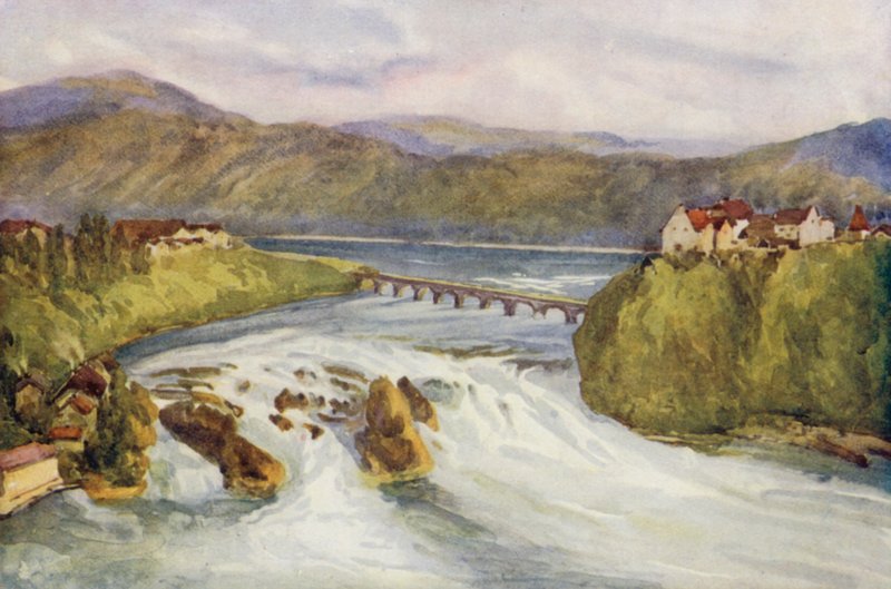 A Rajna: Schaffhausen (színes litográfia) alkotó: Effie Jardine