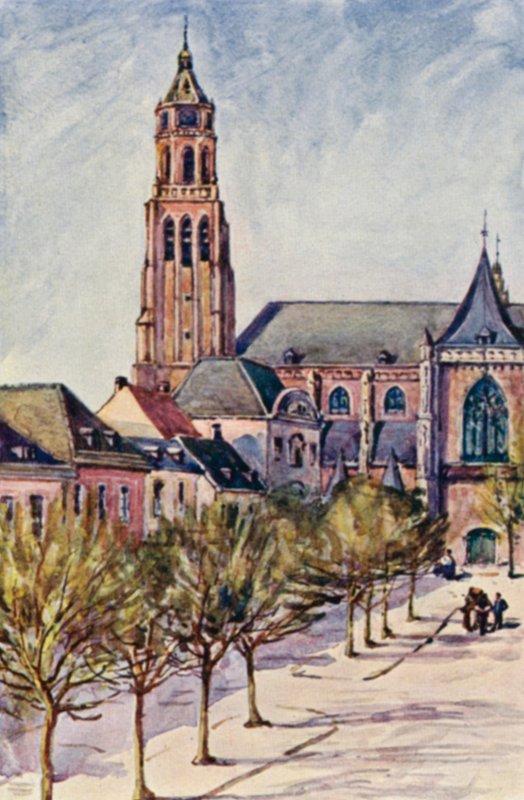 A Rajna: Kerk, Arnheim (színes litográfia). alkotó: Effie Jardine