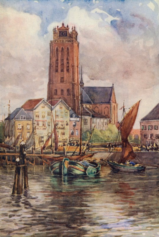 Rajna: A Groote Kerk, Dordrecht (színes litográfia) alkotó: Effie Jardine