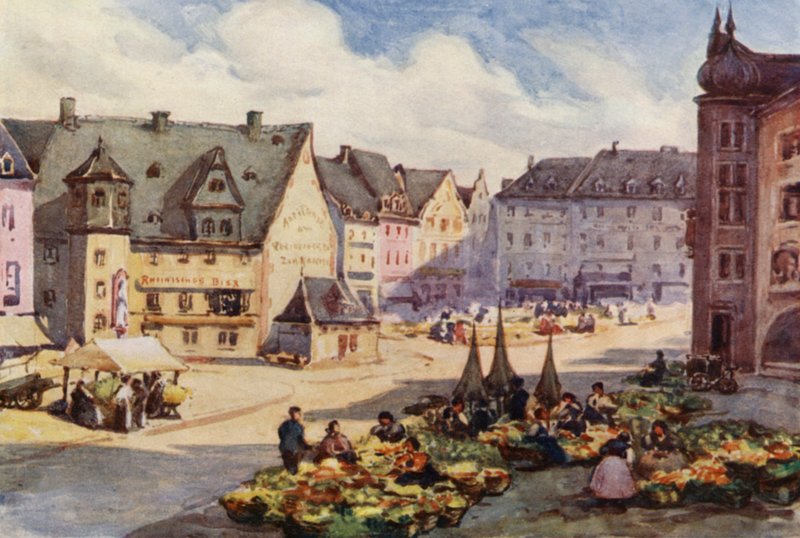 A Rajna: Mainz, május (színes litográfia). alkotó: Effie Jardine