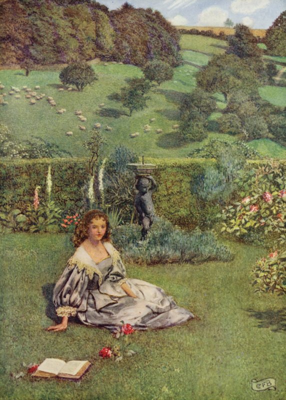 Egy rózsa, amilyen szép, mint valaha, ahogy Északot látta, egyedül nőtt egy kis kertben (színes litho) alkotó: Eleanor Fortescue Brickdale