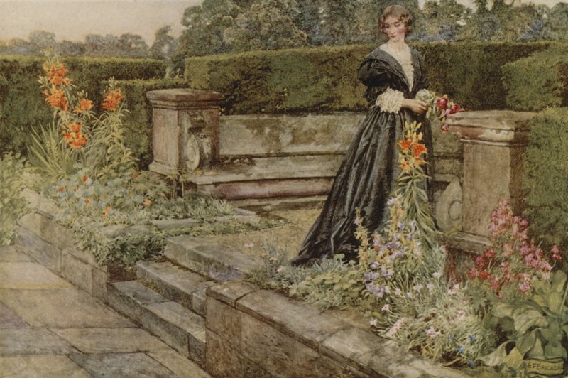 Kerti képzelet, a virág neve (színes litó) alkotó: Eleanor Fortescue Brickdale