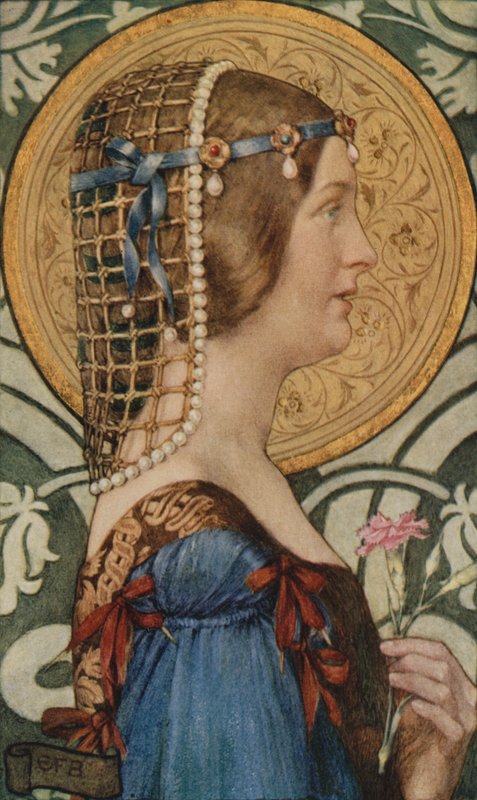 Ha lehetne azt a kis fejét halvány arany háttérre festeni (színes litó) alkotó: Eleanor Fortescue Brickdale