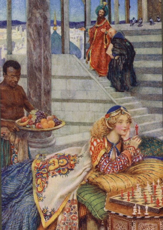 Illusztráció: Alfred Lord Tennyson A király idilljeihez (színes litó) alkotó: Eleanor Fortescue Brickdale