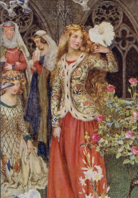 Illusztráció: Alfred Lord Tennyson A király idilljeihez (színes litó) alkotó: Eleanor Fortescue Brickdale