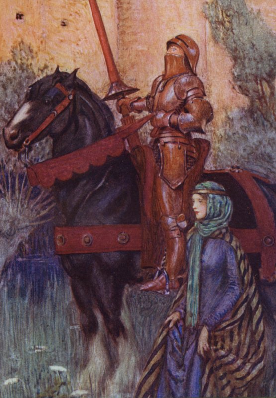Illusztráció: Alfred Lord Tennyson A király idilljeihez (színes litó) alkotó: Eleanor Fortescue Brickdale