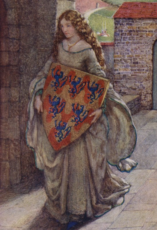 Illusztráció: Alfred Lord Tennyson A király idilljeihez (színes litó) alkotó: Eleanor Fortescue Brickdale