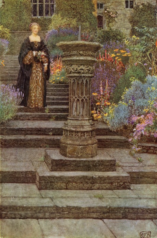 Mint azokhoz a kerti dicsőségekhez, amelyek itt vannak Virágos-édes hasonlatosságaid (színes litho) alkotó: Eleanor Fortescue Brickdale