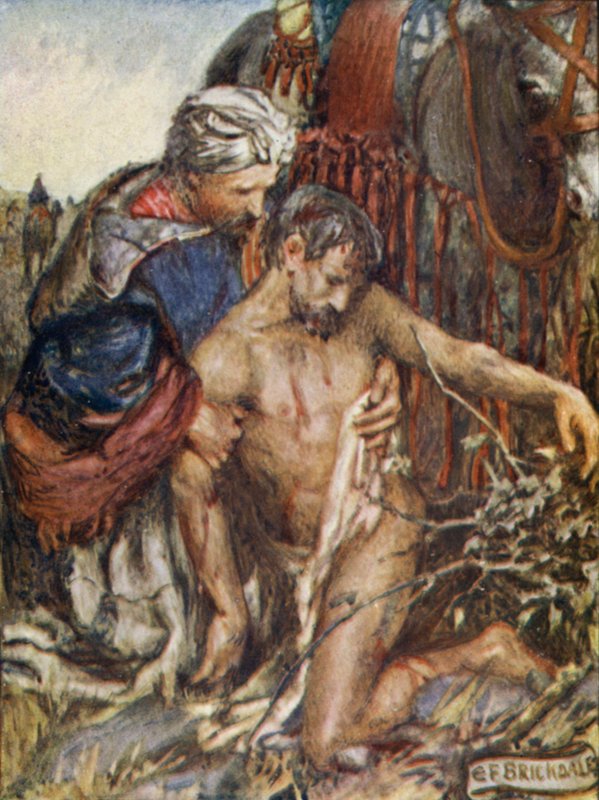 Az irgalmas szamaritánus (színes litó) alkotó: Eleanor Fortescue Brickdale