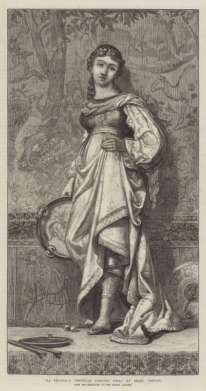 La Regina, egy velencei táncoslány alkotó: Elihu Vedder