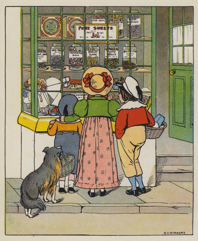 szombat, vásárlási idő (színes litó) alkotó: Elise H. Stewart