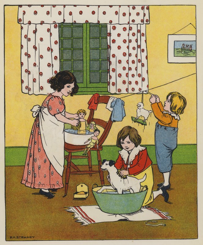 szombat, mosási idő (színes litó) alkotó: Elise H. Stewart