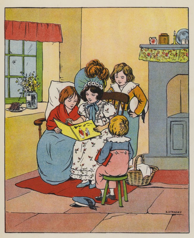 vasárnap, boldog idő (színes litó) alkotó: Elise H. Stewart