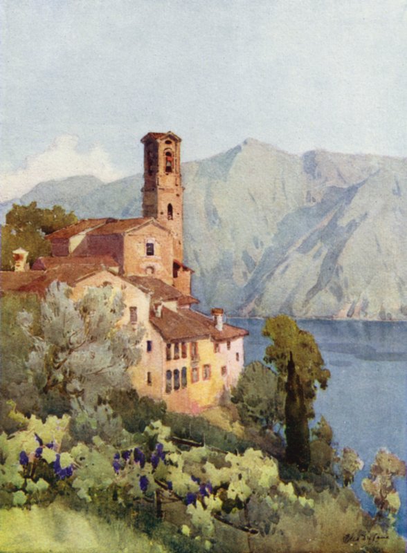 Castagnola, Luganói-tó (színes litho) alkotó: Ella Du Cane