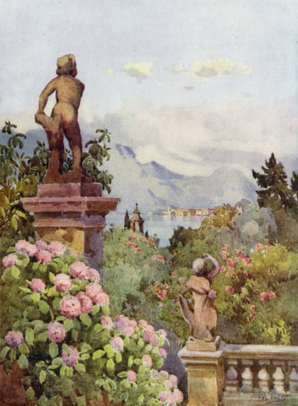 Hortenzia, Isola Bella, Lago Maggiore (színes litho) alkotó: Ella Du Cane