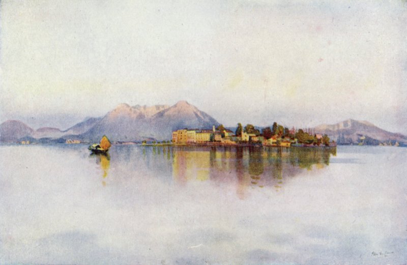 Isola Bella, Maggiore-tó (színes litho) alkotó: Ella Du Cane