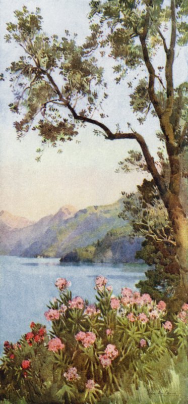 Lecco-tó, Comói-tó (színes litho) alkotó: Ella Du Cane