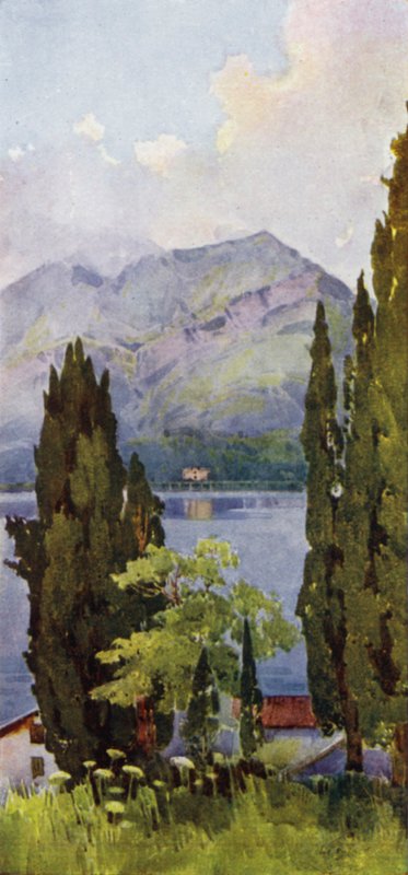 Monte Crocione, Comói-tó (színes litho) alkotó: Ella Du Cane