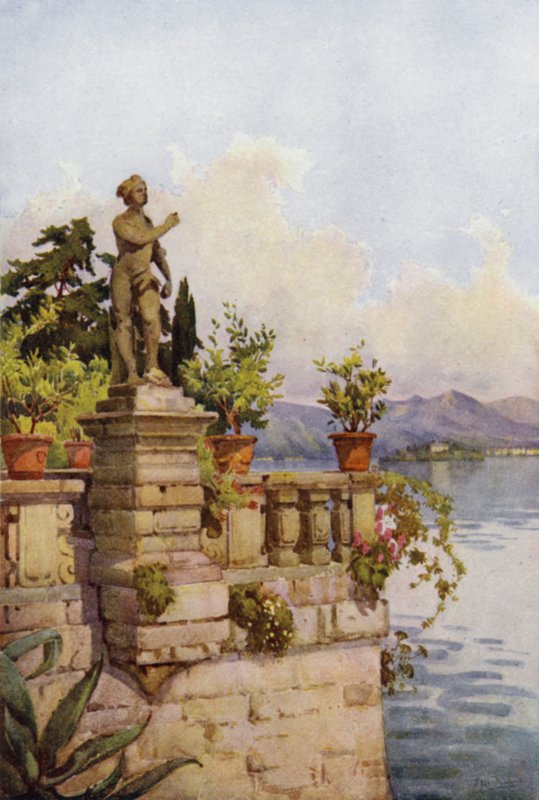 Terasz, Isola Bella, Lake Maggiore (színes litho) alkotó: Ella Du Cane