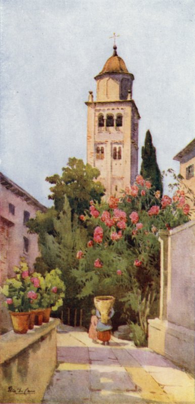San Giulio Campanile, Orta-tó (színes litó) alkotó: Ella Du Cane