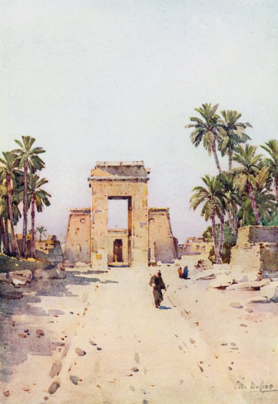 Euergetes kapuja, Karnak (színes litó) alkotó: Ella Du Cane