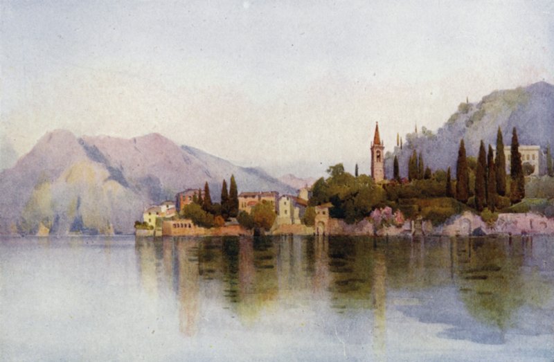 Varenna, Comói-tó (színes litho) alkotó: Ella Du Cane