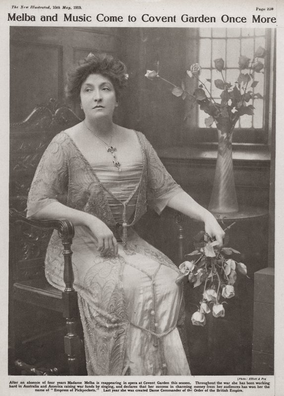 Dame Nellie Melba, ausztrál operaénekes (f/w fotó) alkotó: Elliott and Fry Photography Studio