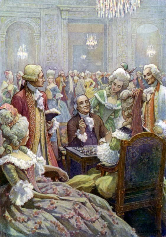 Benjamin Franklin XVI. Lajos udvarában alkotó: Elmer Boyd Smith
