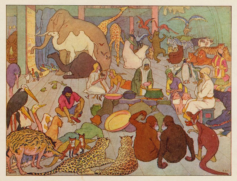 Noé bárkája: Élet a tengeren (színes litográfia) alkotó: Elmer Boyd Smith